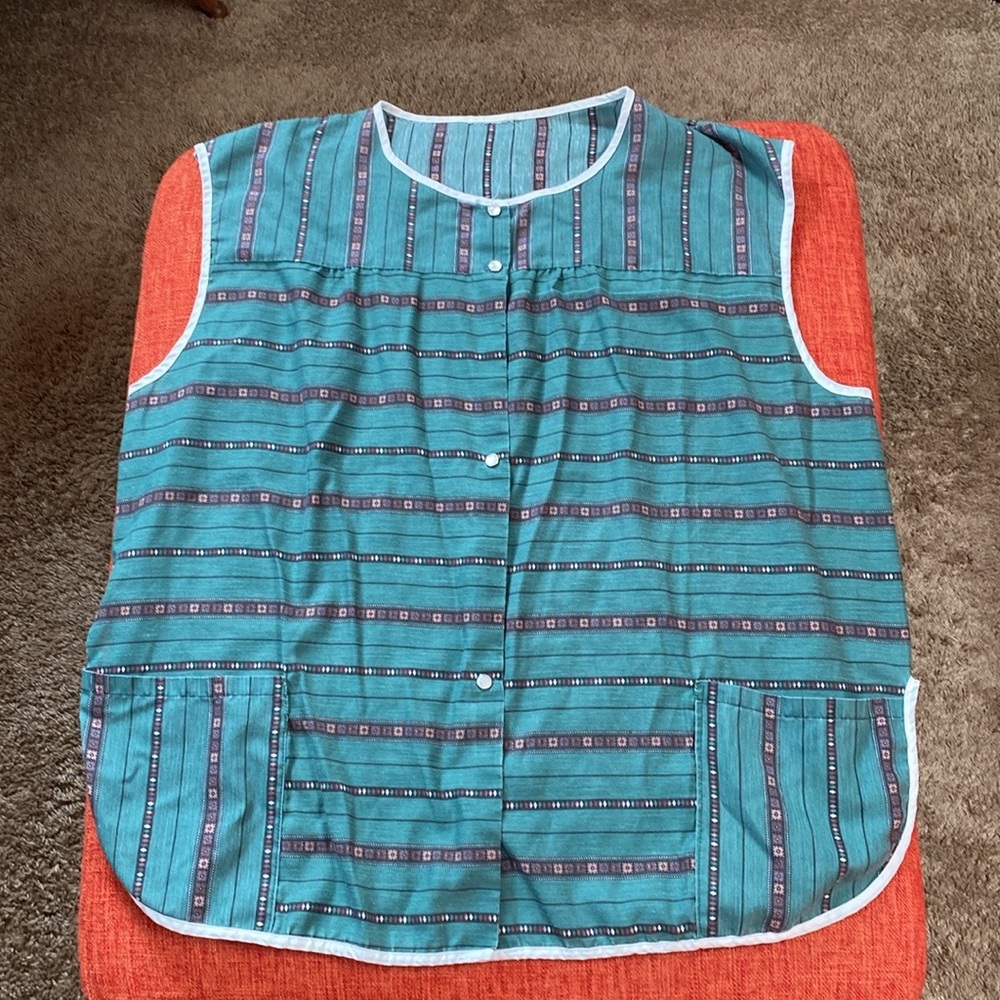 VTG 70’s Boho Haunted Mansion Novelty Print Artist Art Smock Blouse Top - Picture 3 of 11